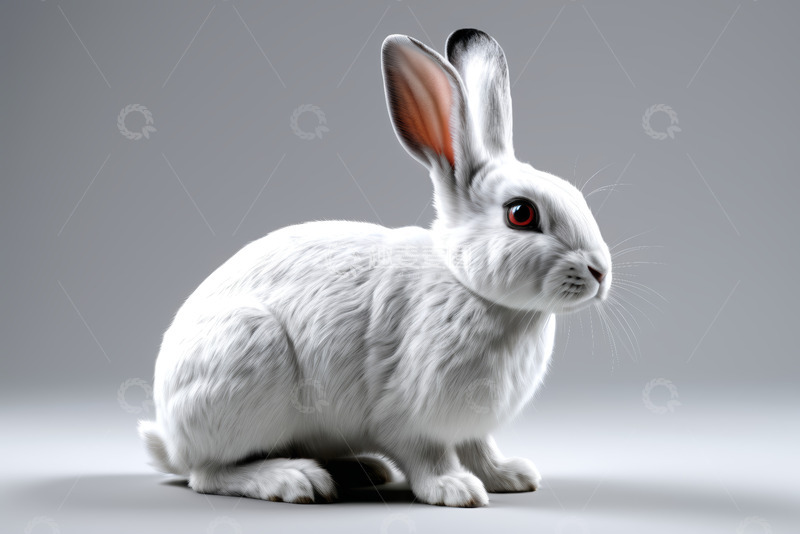 高清大图下载【趣麦麦图】白色兔子特写