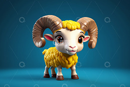 卡通小羊3D形象