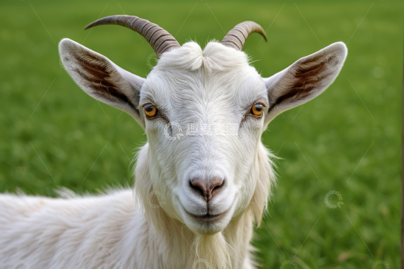 高清大图下载【趣麦麦图】白色山羊特写