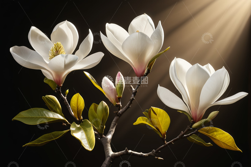 高清大图下载【趣麦麦图】白色玉兰花特写