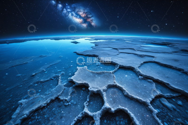 高清大图下载【趣麦麦图】星空下的冰面景观