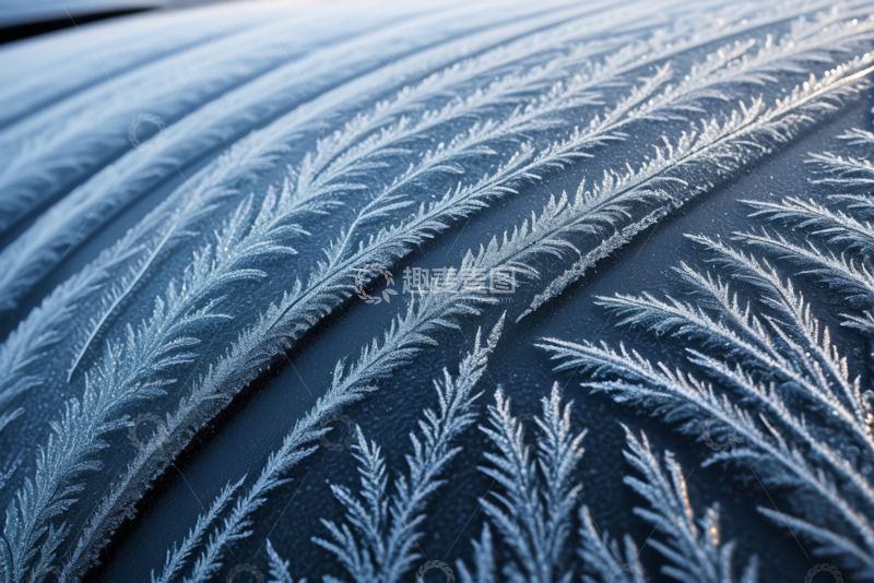 高清大图下载【趣麦麦图】汽车表面霜花纹理特写