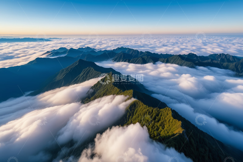 高清大图下载【趣麦麦图】群山云海自然景观俯瞰