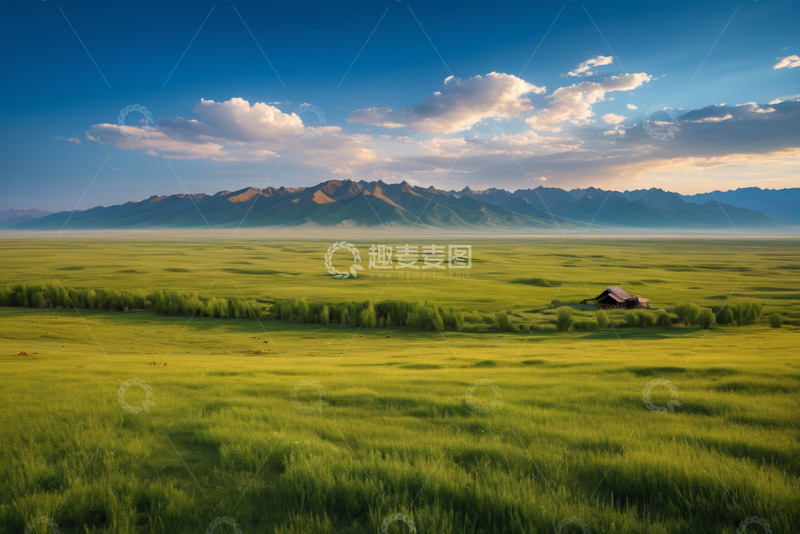 高清大图下载【趣麦麦图】草原远山风景