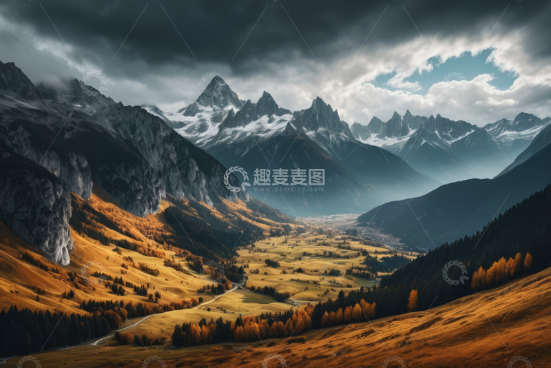 高清大图下载【趣麦麦图】山谷秋景自然风光