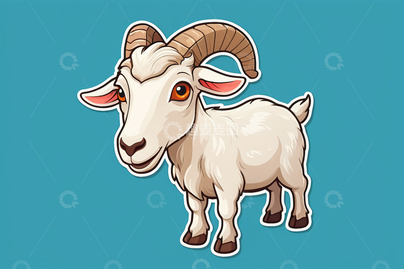 高清大图下载【趣麦麦图】卡通山羊插画素材