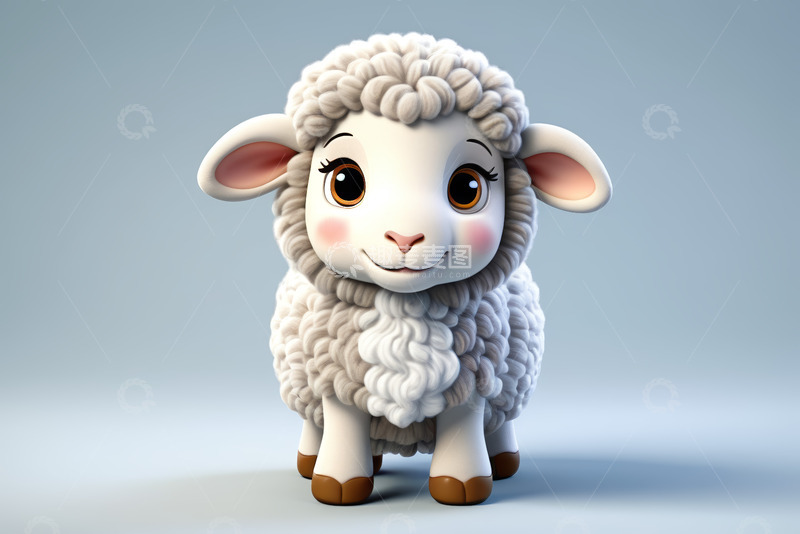 高清大图下载【趣麦麦图】可爱卡通绵羊形象素材