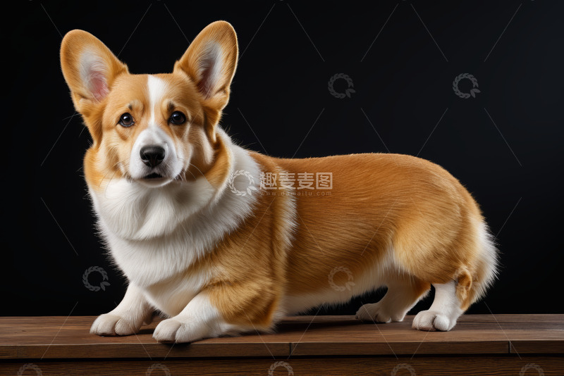 高清大图下载【趣麦麦图】站立的柯基犬宠物照片