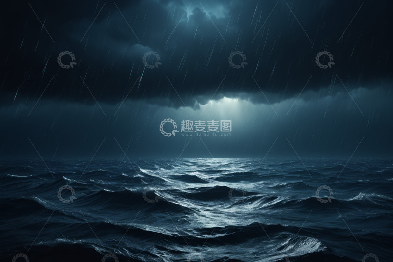 高清大图下载【趣麦麦图】暴风雨中的海洋景象
