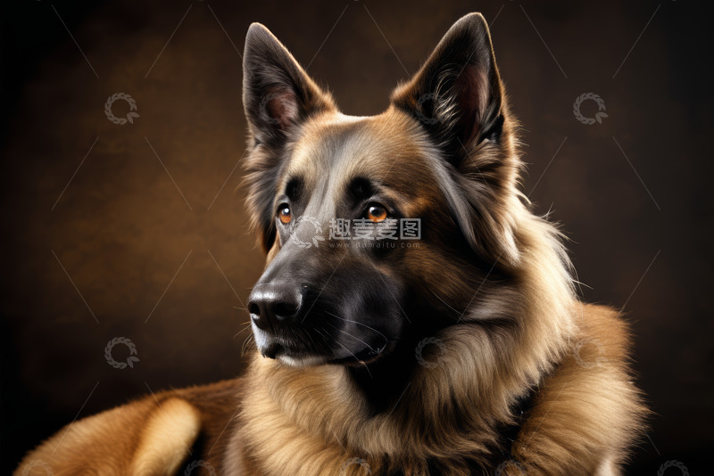 高清大图下载【趣麦麦图】德国牧羊犬宠物肖像特写