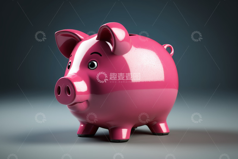 高清大图下载【趣麦麦图】粉色小猪存钱罐特写
