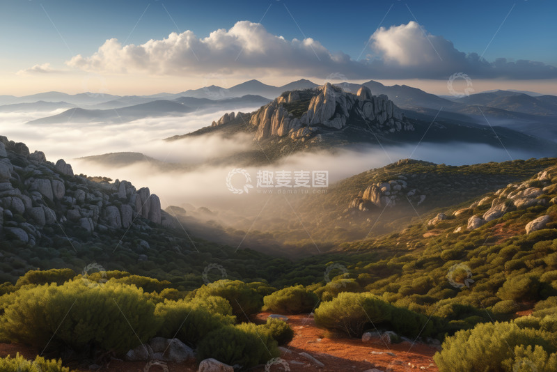 高清大图下载【趣麦麦图】山间云海自然风光