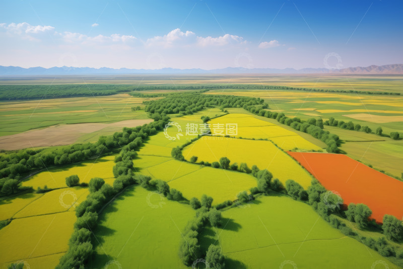 高清大图下载【趣麦麦图】田野农田自然风光鸟瞰