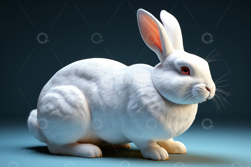 高清大图下载【趣麦麦图】白色兔子特写素材