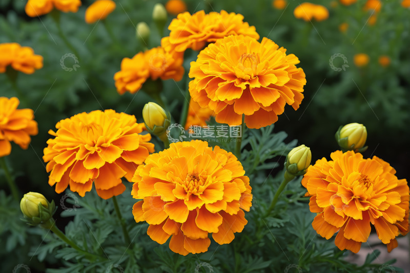 高清大图下载【趣麦麦图】黄色万寿菊花卉特写