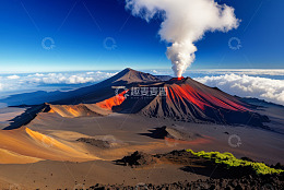 喷发中的火山自然景观