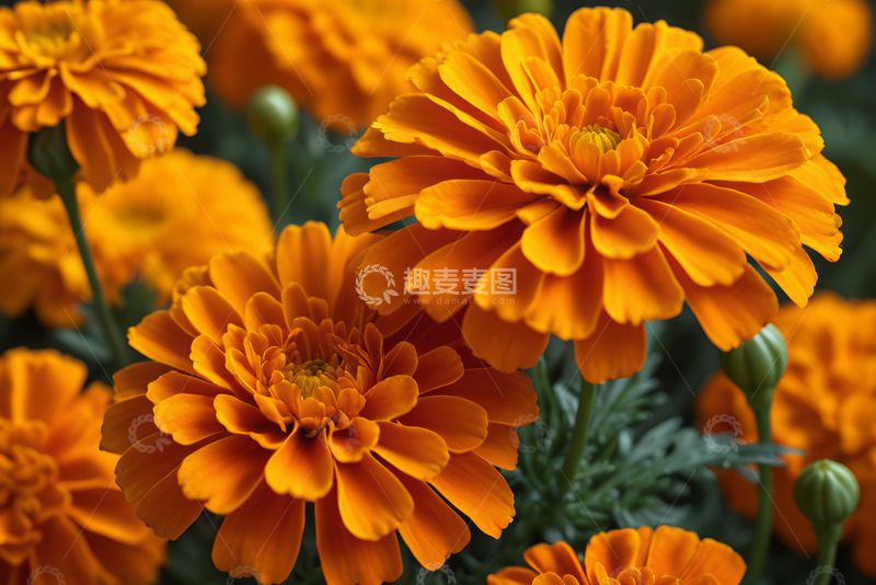 高清大图下载【趣麦麦图】橙色万寿菊特写