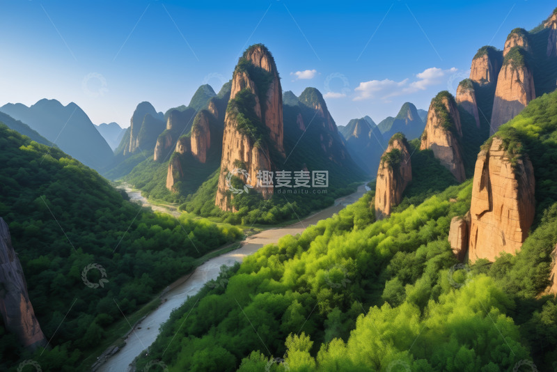 高清大图下载【趣麦麦图】山峦叠翠的自然风光全景