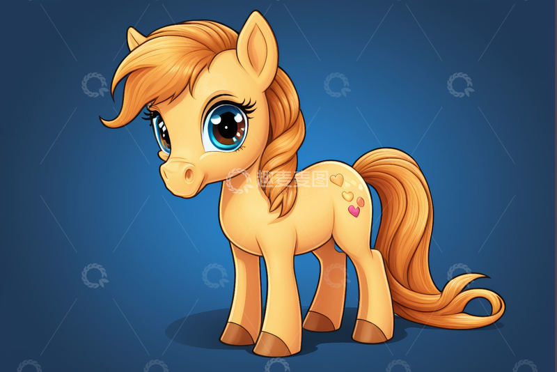 高清大图下载【趣麦麦图】卡通小马插画