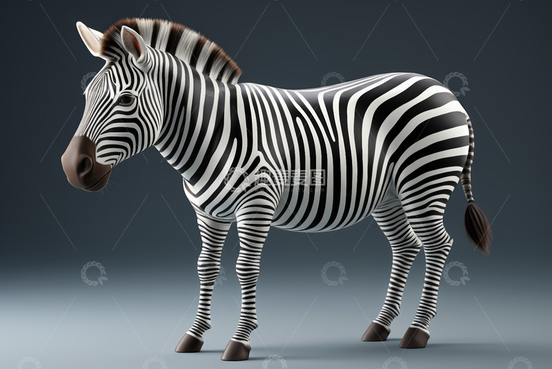 高清大图下载【趣麦麦图】站立的斑马3D模型