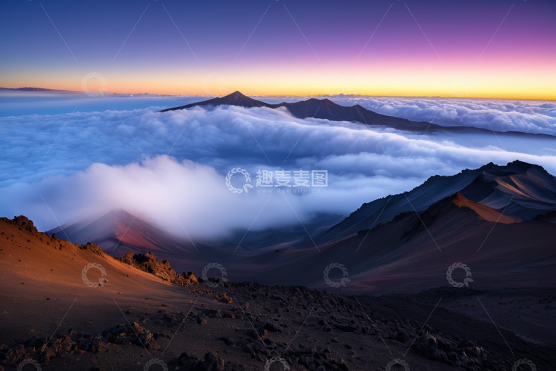 高清大图下载【趣麦麦图】高山云海日出景象