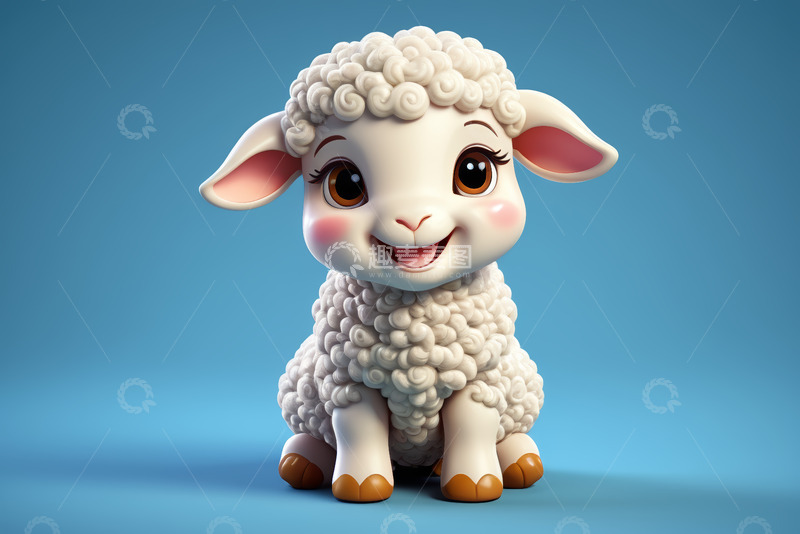 高清大图下载【趣麦麦图】可爱卡通小羊形象素材