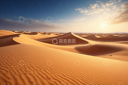 沙漠沙丘自然风光全景