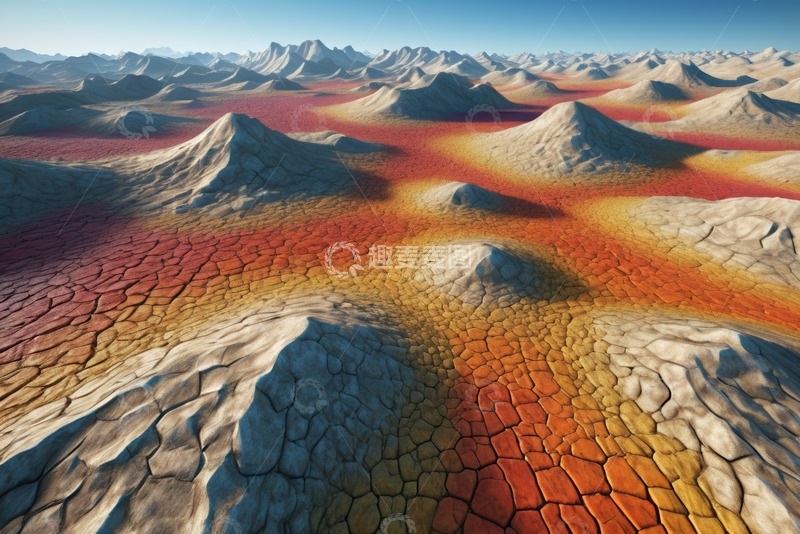 高清大图下载【趣麦麦图】色彩斑斓的干旱地貌全景
