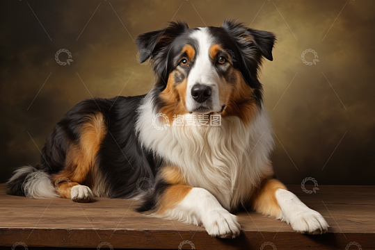 三色毛发的牧羊犬静态照片