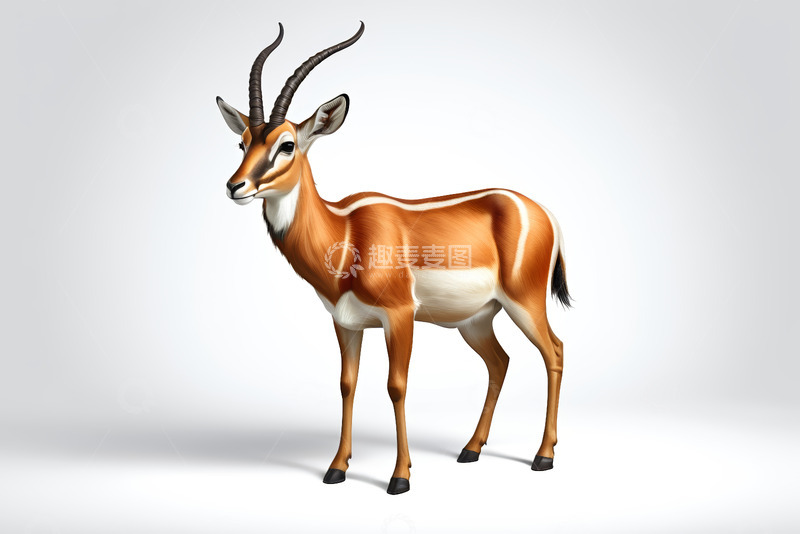 高清大图下载【趣麦麦图】站立的羚羊插画素材