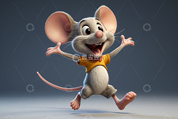 跳跃的卡通老鼠形象