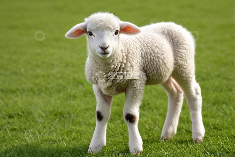 高清大图下载【趣麦麦图】草地上站立的小羊