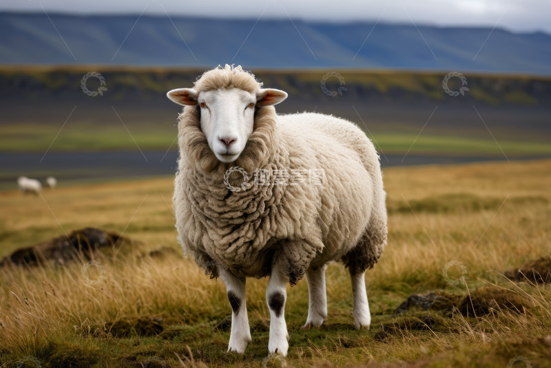 高清大图下载【趣麦麦图】草原上站立的绵羊