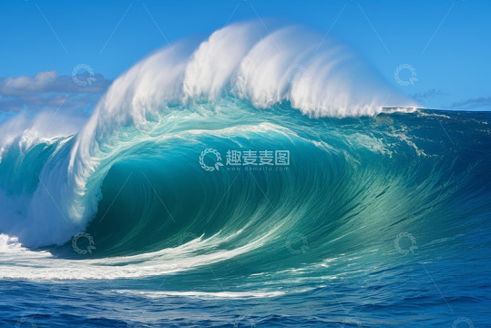 海洋巨大波浪自然景观