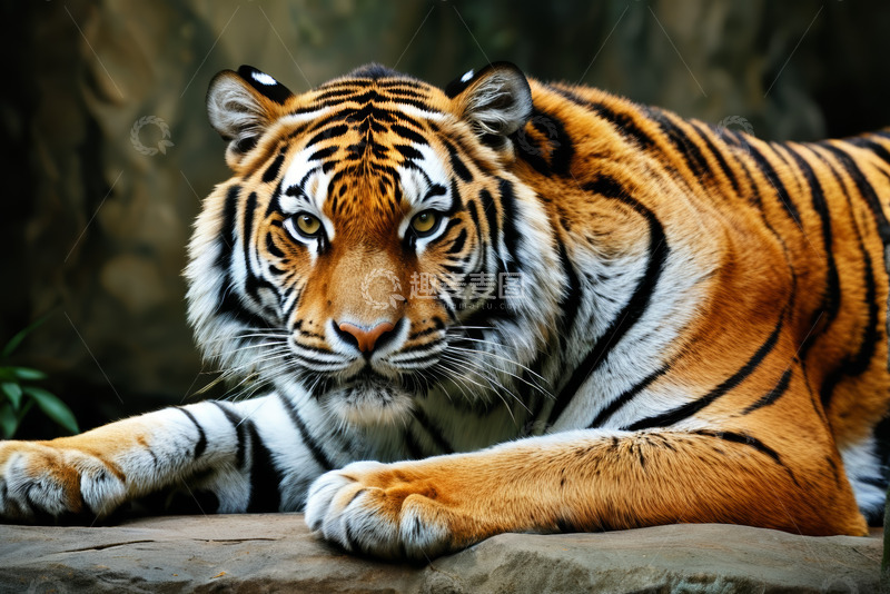 高清大图下载【趣麦麦图】老虎趴卧姿态素材