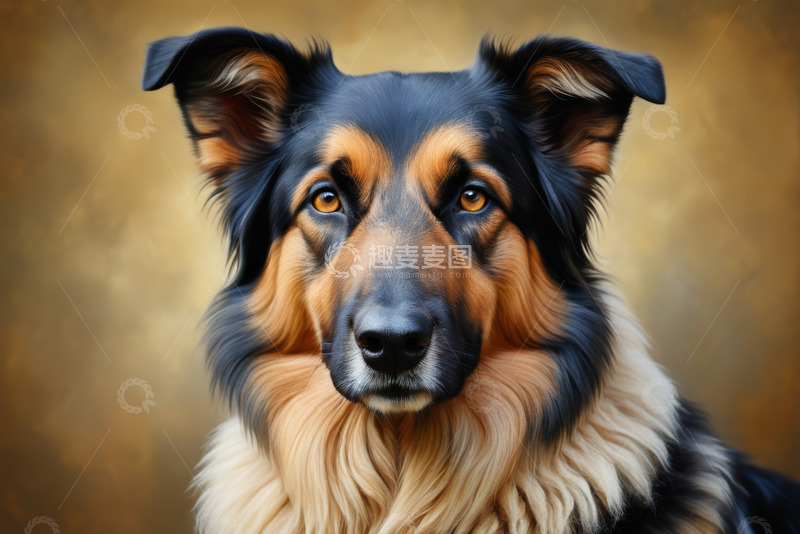 高清大图下载【趣麦麦图】牧羊犬特写肖像