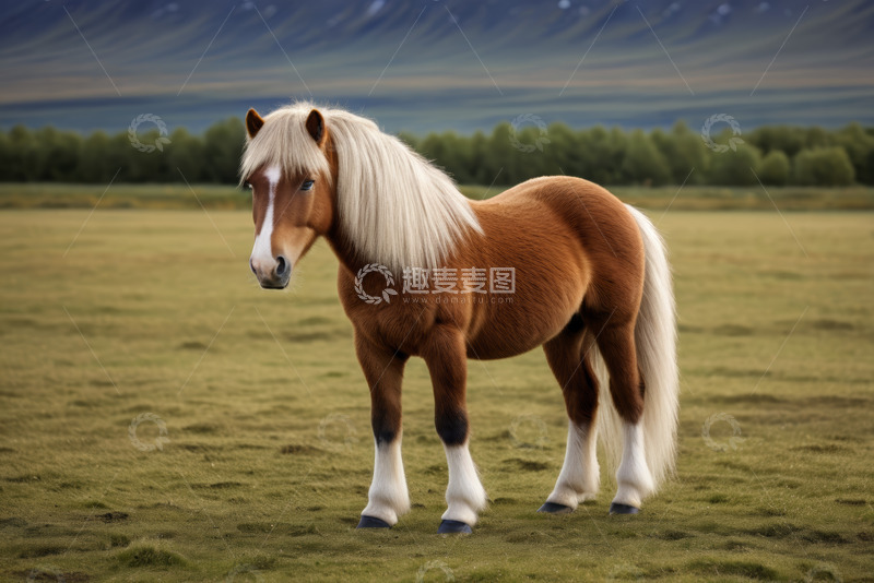 高清大图下载【趣麦麦图】草原上站立的棕色马匹