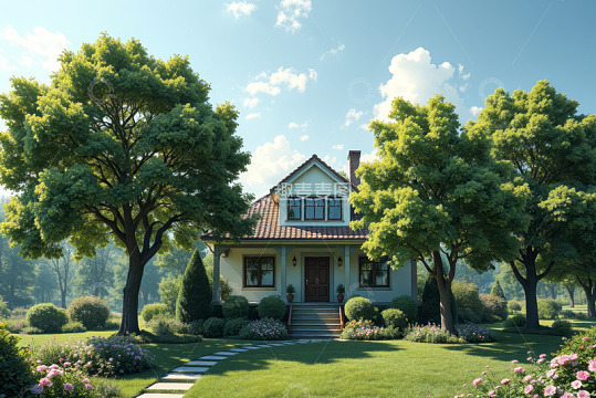 郊外独栋小屋与周边自然景观