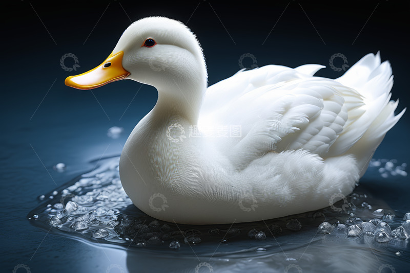 高清大图下载【趣麦麦图】白色鸭子特写