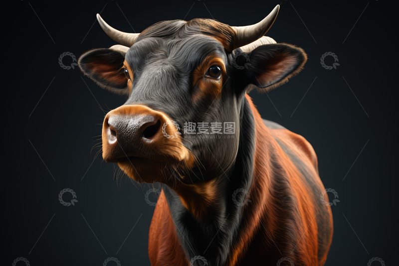 高清大图下载【趣麦麦图】牛的特写图像素材