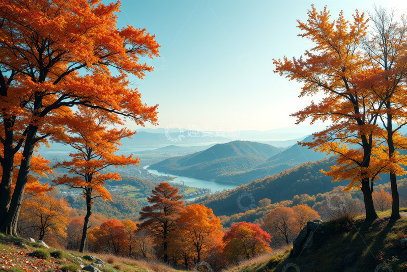 高清大图下载【趣麦麦图】秋季山林远景自然风光