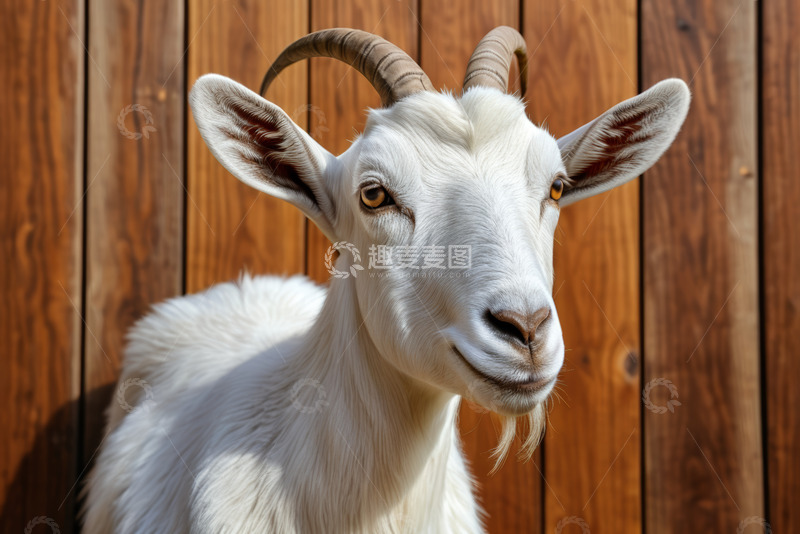 高清大图下载【趣麦麦图】白山羊特写照片