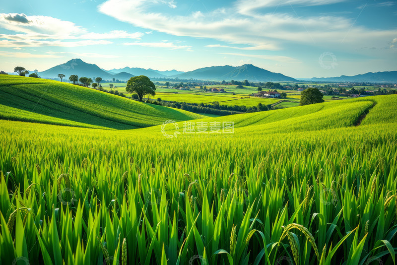 高清大图下载【趣麦麦图】田园绿色农田风光