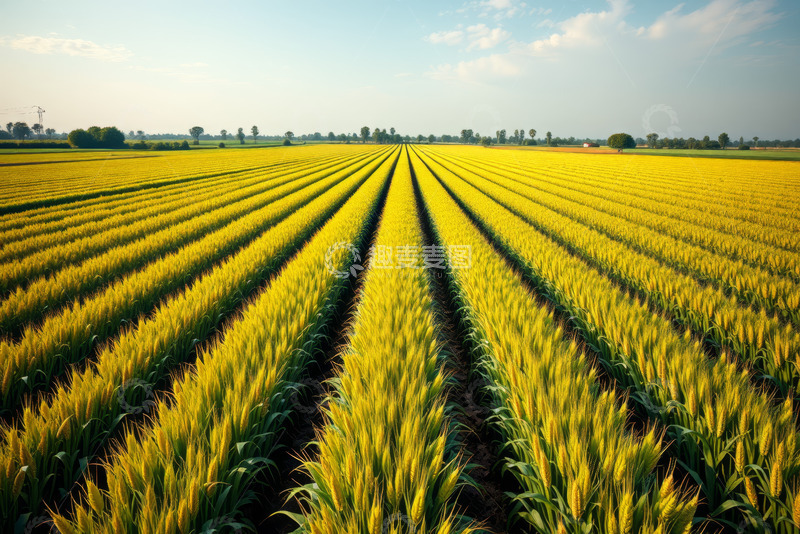 高清大图下载【趣麦麦图】金黄色麦田田野风光