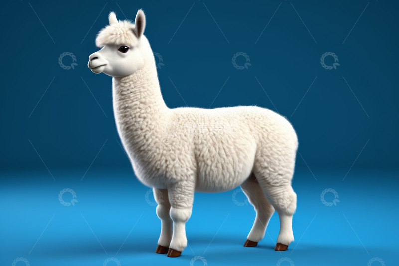 高清大图下载【趣麦麦图】白色羊驼特写