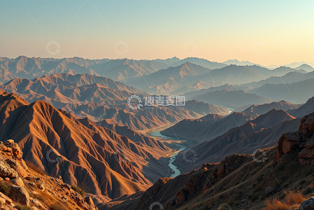 壮丽山脉自然风光全景
