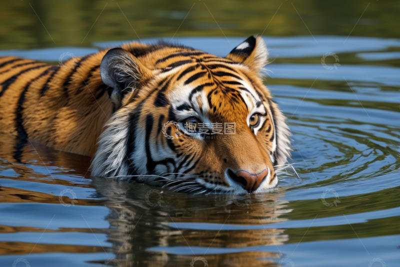 高清大图下载【趣麦麦图】水中的老虎特写