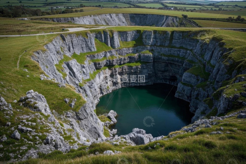 高清大图下载【趣麦麦图】自然景观中的巨大岩石坑