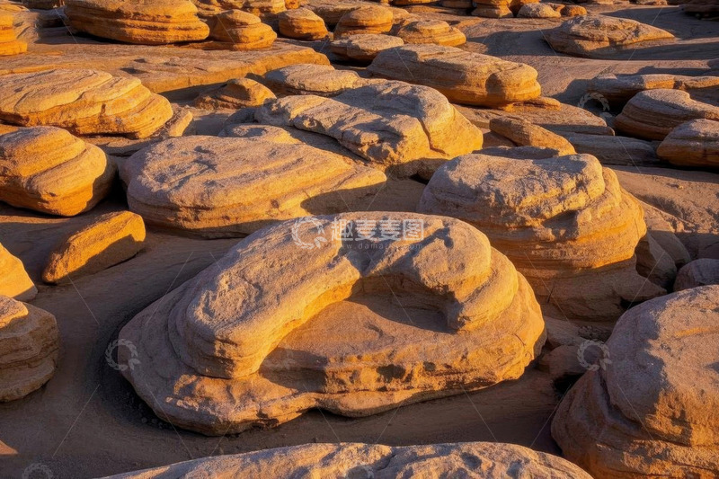 高清大图下载【趣麦麦图】沙漠中形态各异的岩石景观