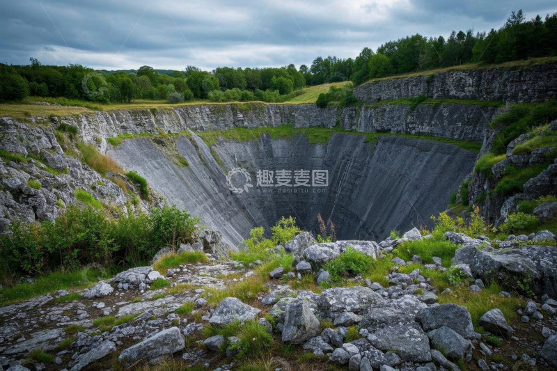 高清大图下载【趣麦麦图】户外自然景观中的岩石矿坑
